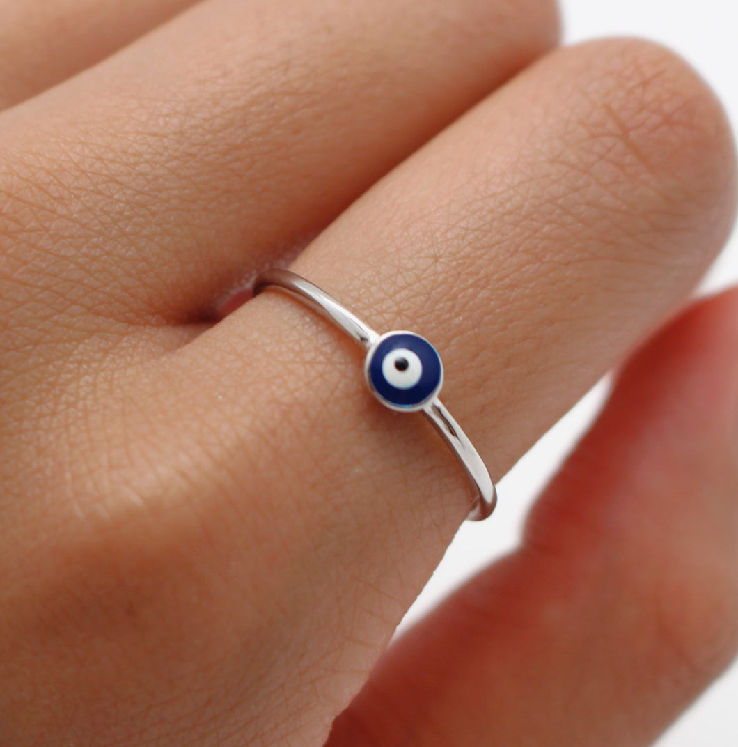 Sterling Silver Evil Eye Ring- fashion jewelry- silver star jewelry- old  town Scottsdale- Arizona